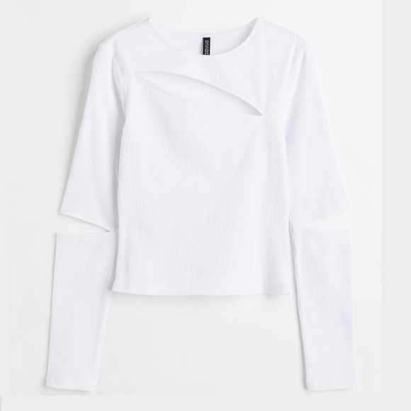 H&M Ribbed Cut-out Top NWT - Picture 3 of 4